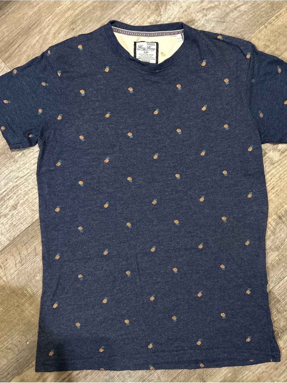 Navy Pineapple Print  Tee